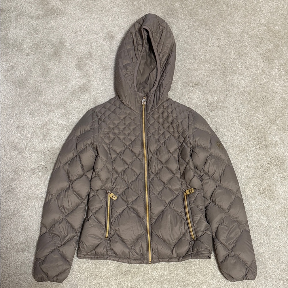 Michael Kors Brown Quilted Puffer Jacket